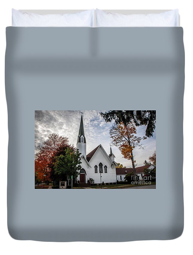 Trinity Church Duvet Cover featuring the photograph Trinity Church by Grace Grogan