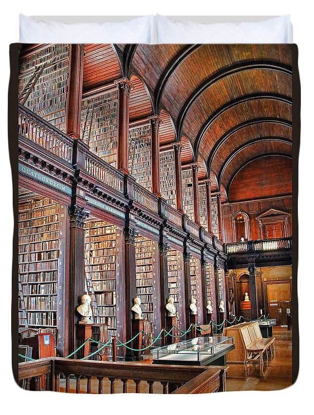 Trinity College Library Duvet Cover featuring the photograph Trinity College Library 7024 by Jack Schultz