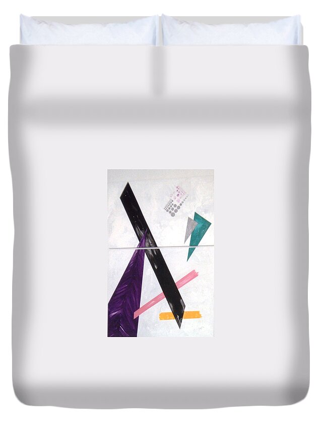 Abstract Duvet Cover featuring the painting Trio by Graciela Castro
