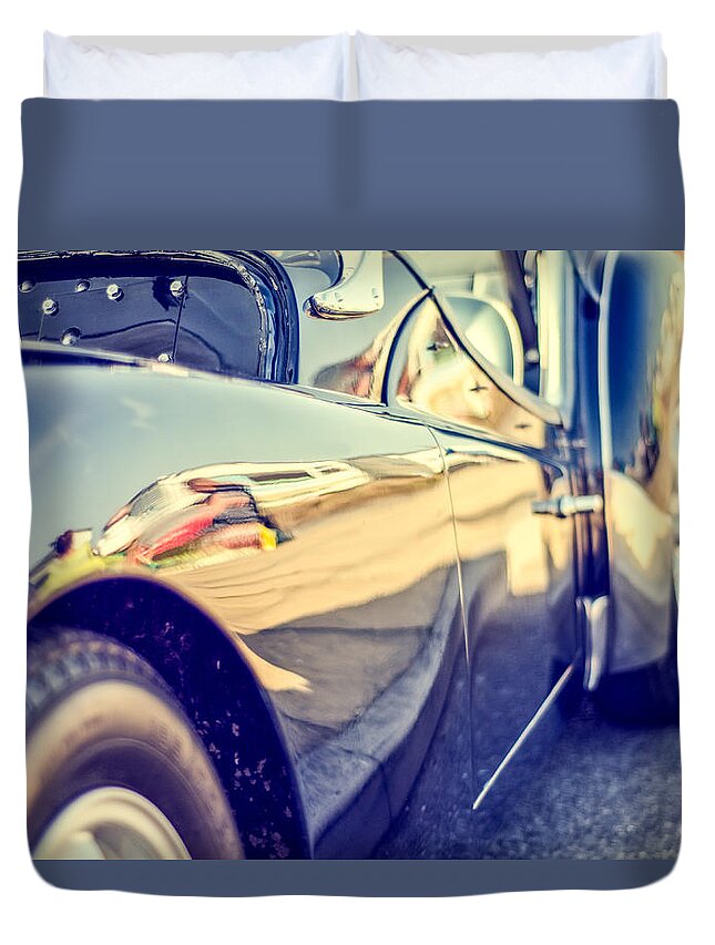Road Duvet Cover featuring the photograph Triumph TR3 by Spikey Mouse Photography