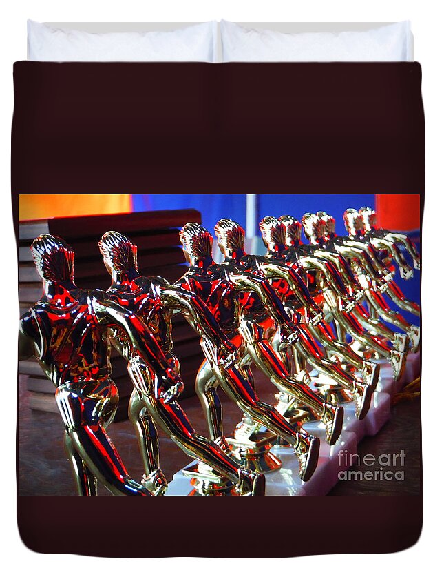 Trophy Boys Duvet Cover featuring the photograph Trophy Boys by Paddy Shaffer