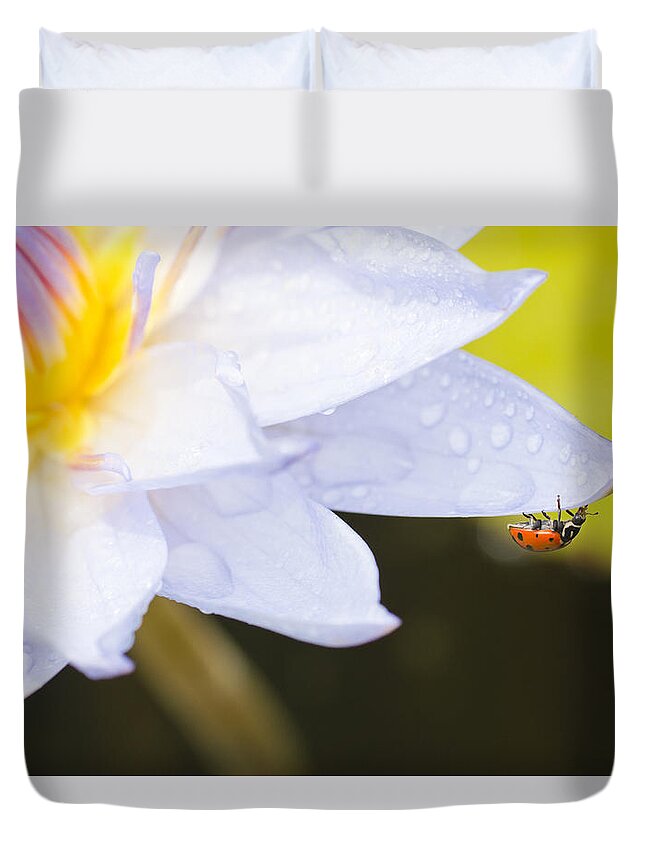 Ladybug Duvet Cover featuring the photograph Tropical Adventure by Priya Ghose