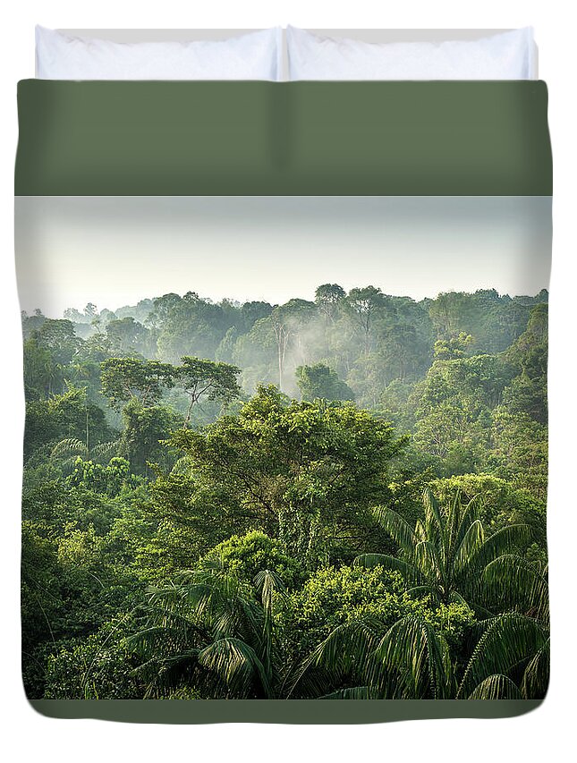 Scenics Duvet Cover featuring the photograph Tropical Rainforest by Chanachai Panichpattanakij