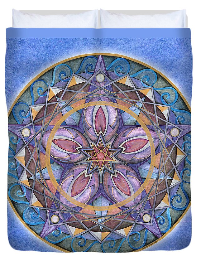 Mandala Art Duvet Cover featuring the painting Truth Mandala by Jo Thomas Blaine