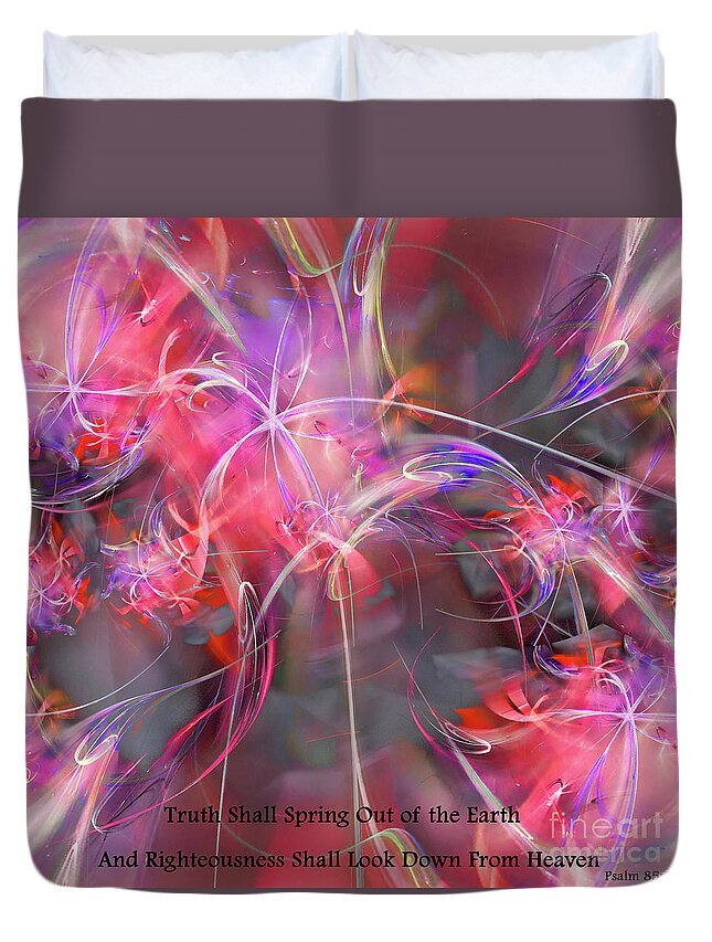 Psalms Duvet Cover featuring the digital art Truth Shall Spring Out by Margie Chapman