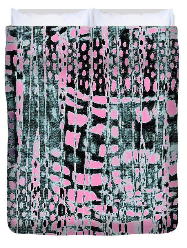 Abstract Duvet Cover featuring the digital art Tubular Bells by Klara Acel