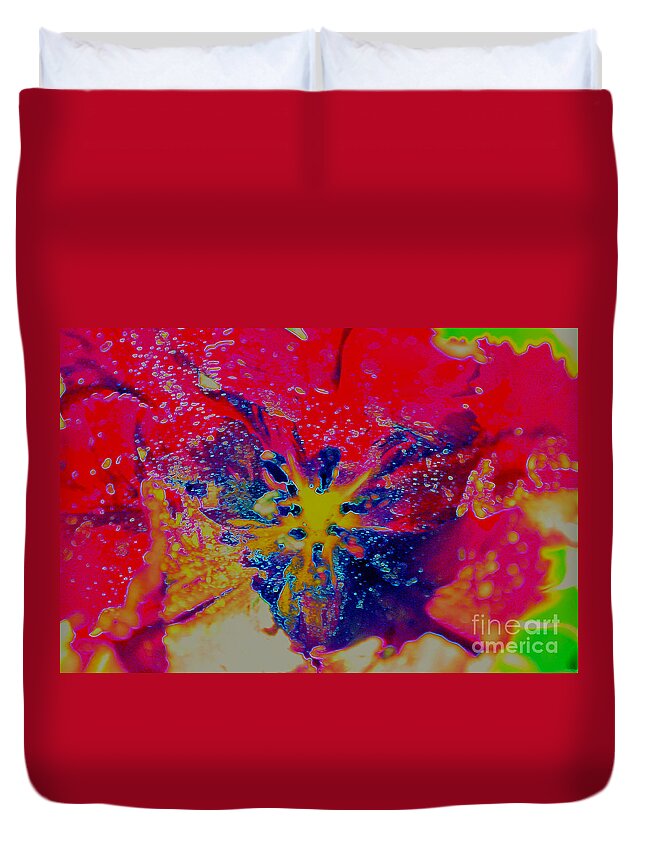Abstract Duvet Cover featuring the photograph Tulip Heart II by Diane montana Jansson