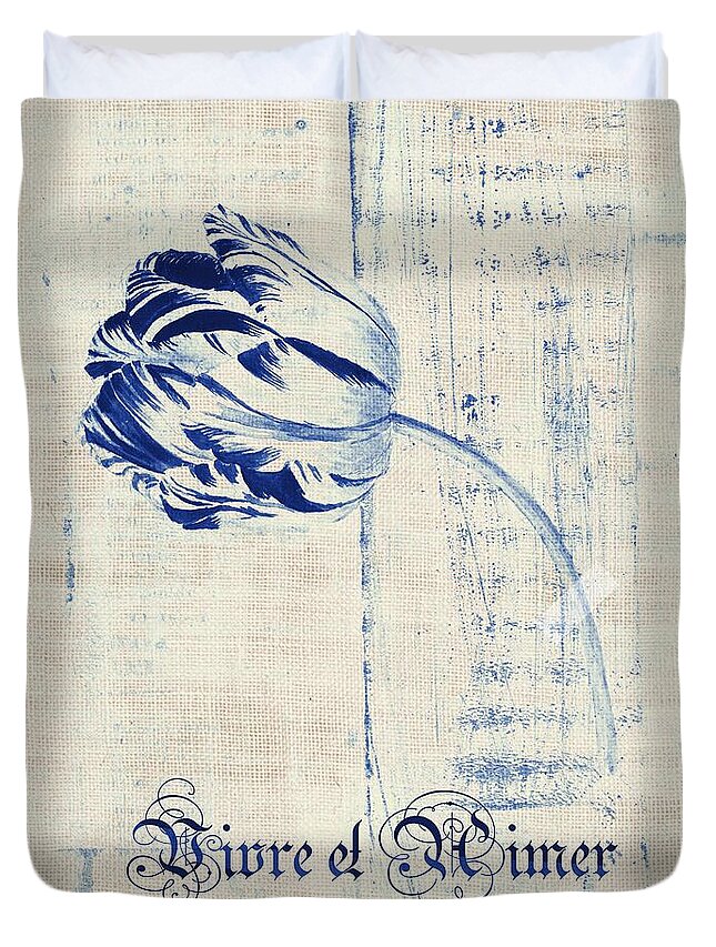 Tulip Duvet Cover featuring the digital art Tulip - Vivre et Aimer s04bt04t by Variance Collections