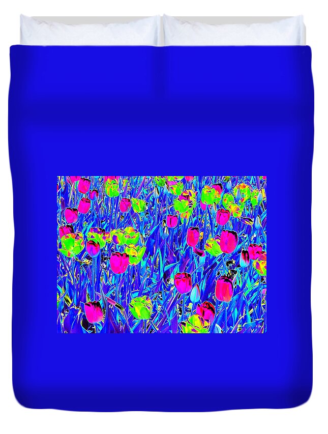 Tulip Duvet Cover featuring the photograph Tulips - Field With Love - PhotoPower 2000 by Pamela Critchlow