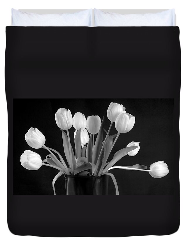White Duvet Cover featuring the photograph Tullips by Robert Dann