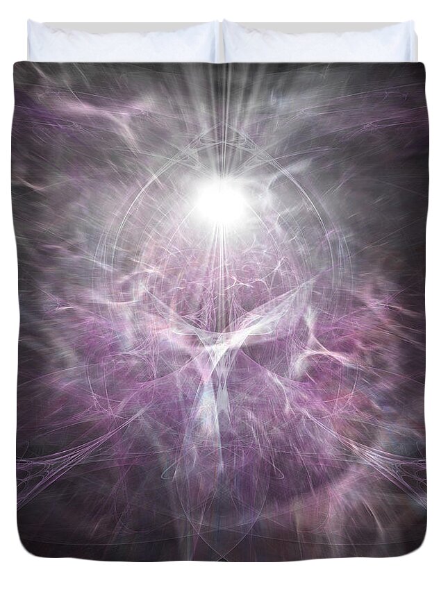 Angel Duvet Cover featuring the digital art Tunnel of Light 2 by Russell Kightley