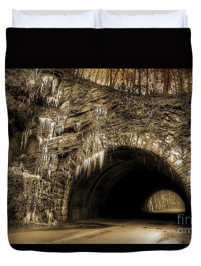 Tunnel Duvet Cover featuring the photograph Tunnel Through The Smokies by Michael Eingle
