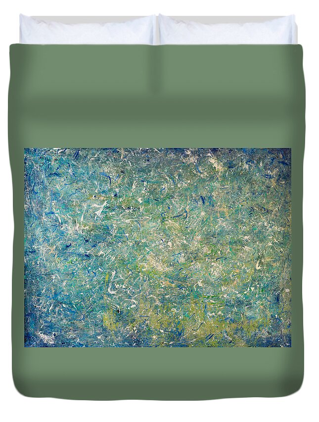  Duvet Cover featuring the painting Turks and Caicos by Derek Kaplan