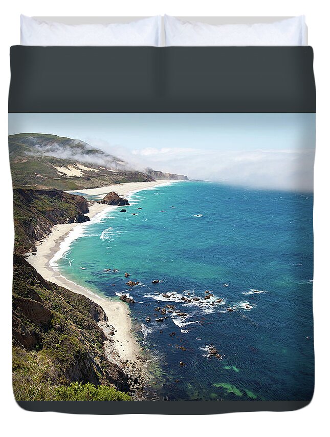 Tranquility Duvet Cover featuring the photograph Turquoise Blue Ocean, Big Sur by Amit Basu Photography