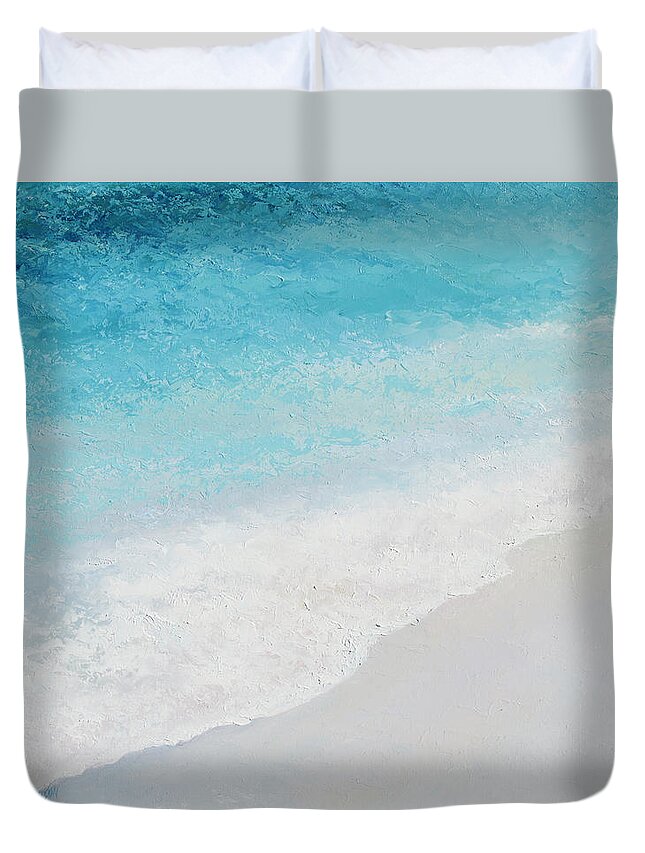 Ocean Duvet Cover featuring the painting Turquoise Ocean 4 by Jan Matson