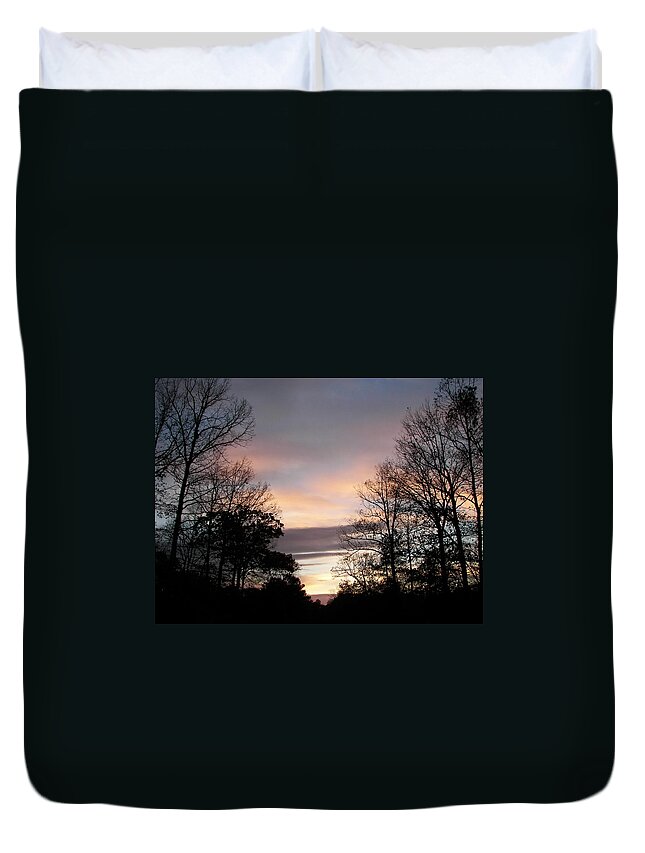 Scenic Duvet Cover featuring the photograph Twilight 1 by Pamela Hyde Wilson