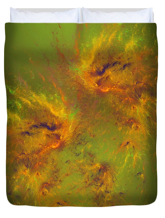 Twinflames Duvet Cover featuring the digital art Twin flames - spiritual art by Giada Rossi by Giada Rossi