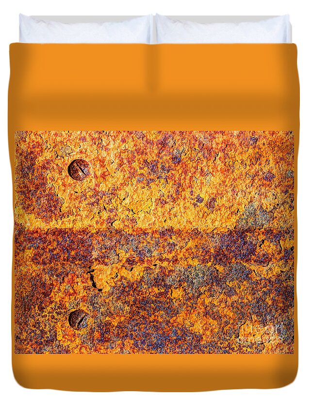 Orange Duvet Cover featuring the photograph Two by Heidi Smith