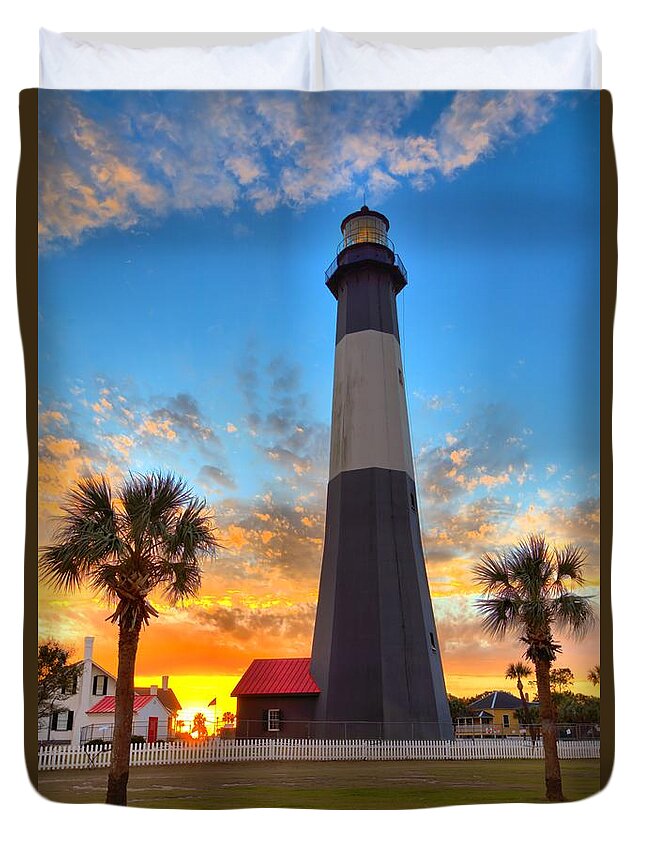 9509 Duvet Cover featuring the photograph Tybee Island Sunrise by Gordon Elwell