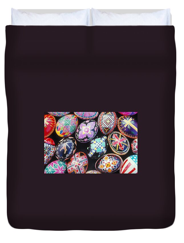 Horizontal Duvet Cover featuring the photograph Ukrainian Easter Eggs by Verlin L Biggs