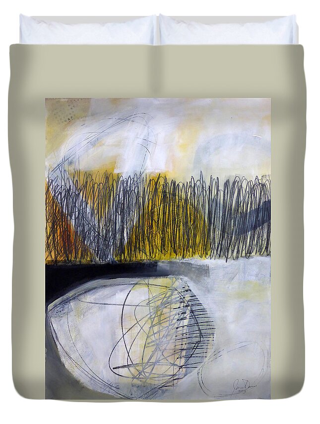 Keywords: Abstract Duvet Cover featuring the painting Un -Earth 1 by Jane Davies