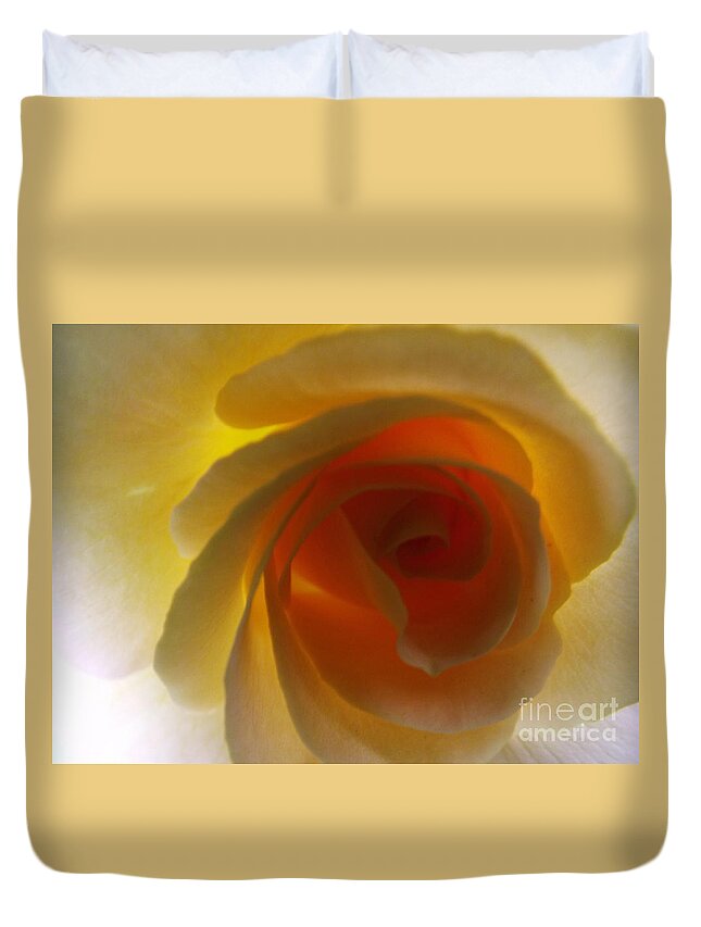 Yellow Duvet Cover featuring the photograph Unaltered Rose by Robyn King