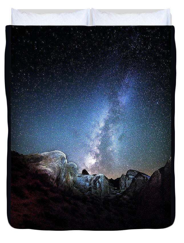 Tranquility Duvet Cover featuring the photograph Under The Milky Way by Anh Nguyen