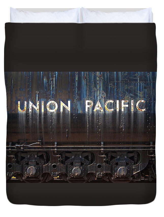 D2-rr-0039 Duvet Cover featuring the photograph Union Pacific - Big Boy Tender by Paul W Faust - Impressions of Light