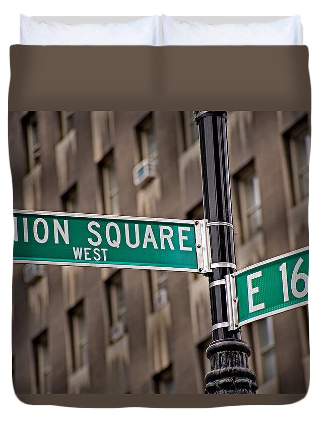 Union Square Duvet Cover featuring the photograph Union Square West I by Susan Candelario