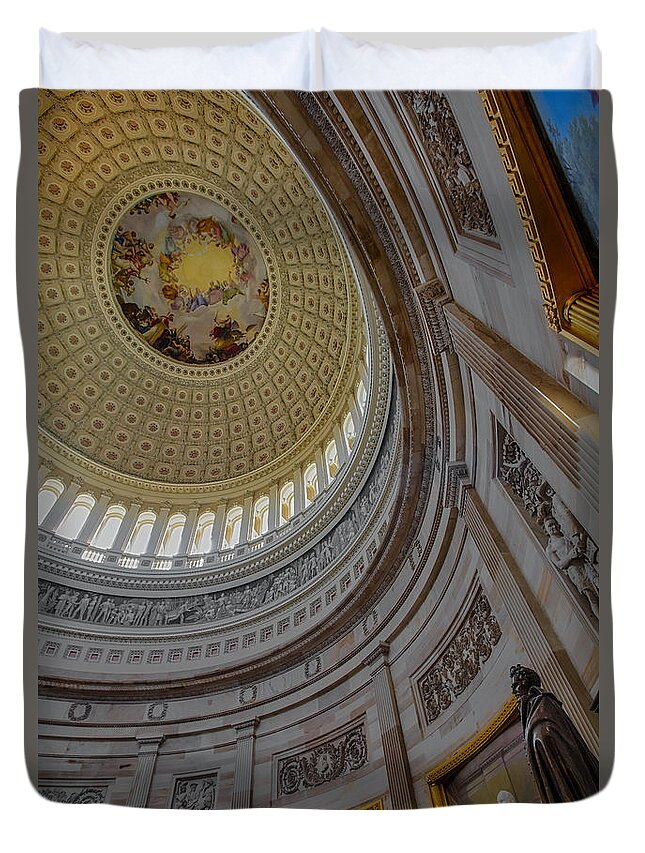 America Duvet Cover featuring the photograph Unites States Capitol Rotunda by Susan Candelario
