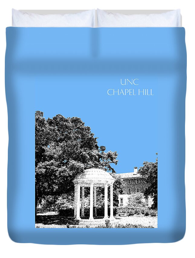 University Duvet Cover featuring the digital art University North Carolina Chapel Hill - Light Blue by DB Artist