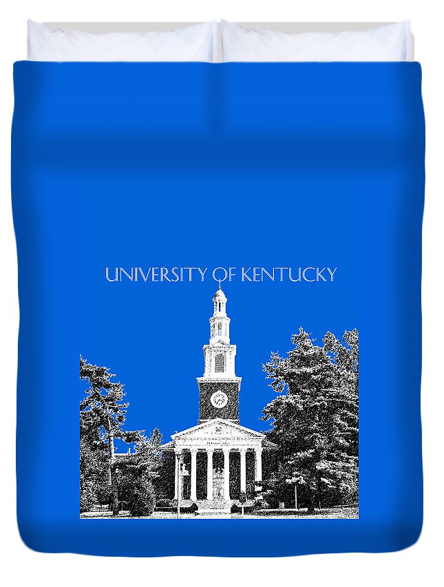University Duvet Cover featuring the digital art University of Kentucky - Blue by DB Artist