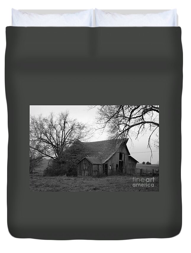 Black And White Duvet Cover featuring the photograph Until the Cows Come Home by Crystal Nederman