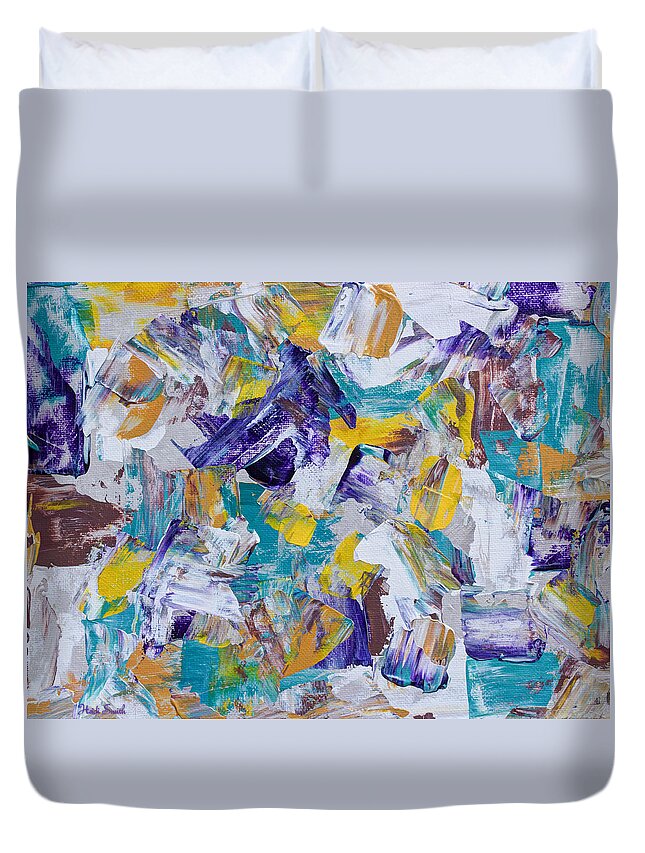 Background Duvet Cover featuring the painting Unwinding by Heidi Smith