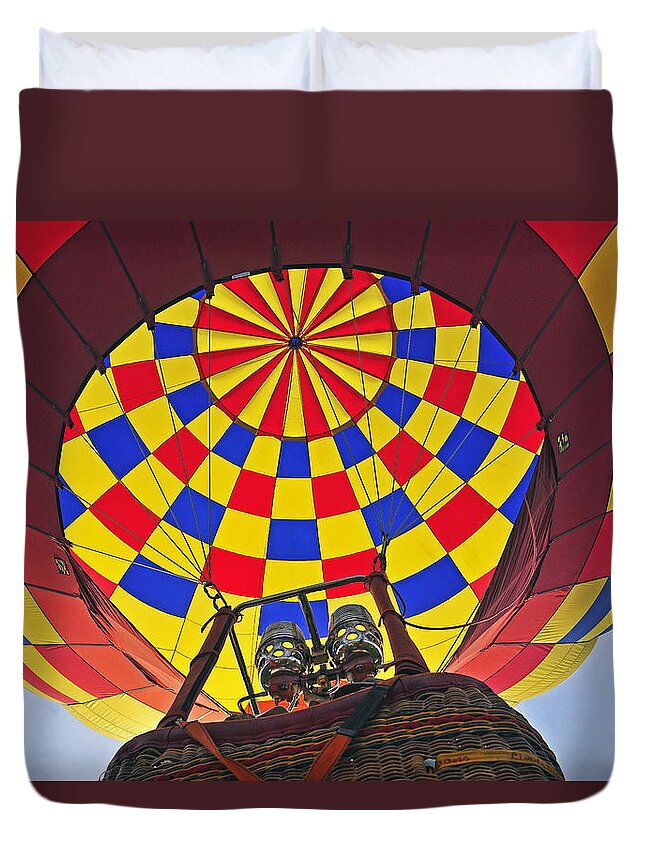 Balloon Duvet Cover featuring the photograph Up Up and Away by Rodney Campbell