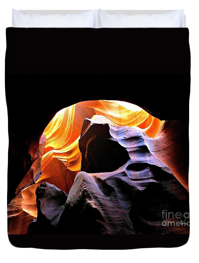 Canyons Duvet Cover featuring the photograph Upper Antelope Canyon II by Barbara Zahno