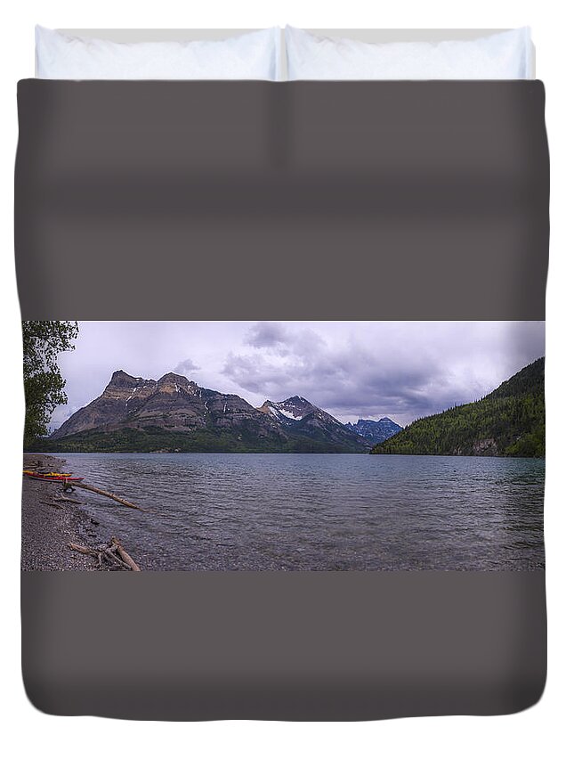 Upper Waterton Lake Duvet Cover featuring the photograph Upper Waterton Lake by Chad Dutson