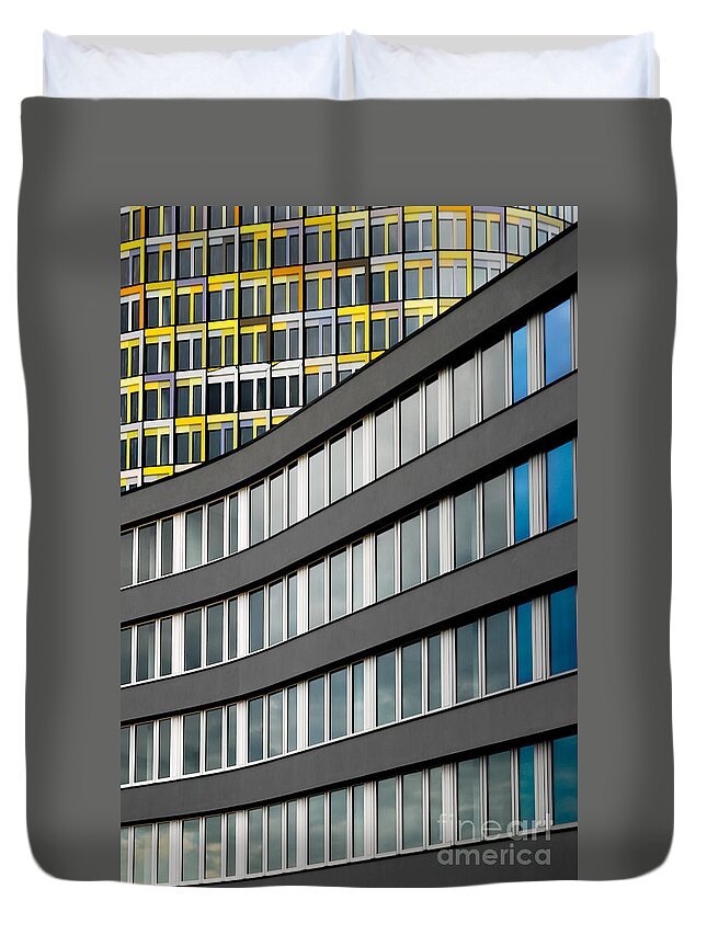 Adac Duvet Cover featuring the photograph Urban Rectangles by Hannes Cmarits