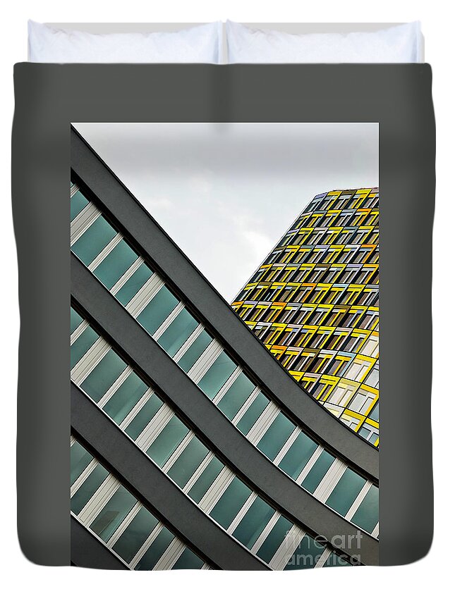 Adac Duvet Cover featuring the photograph urban rectangles III by Hannes Cmarits