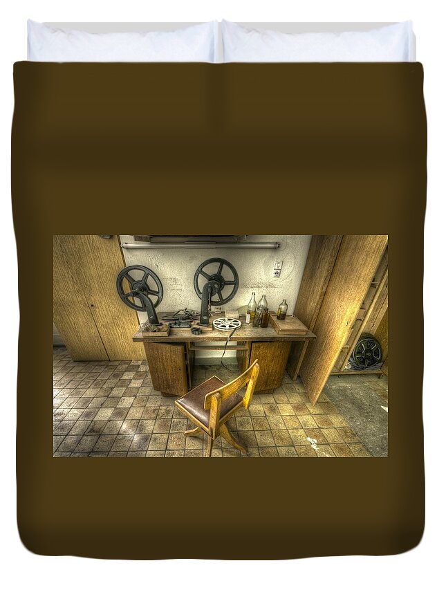 Antique Duvet Cover featuring the digital art Urbex edit by Nathan Wright