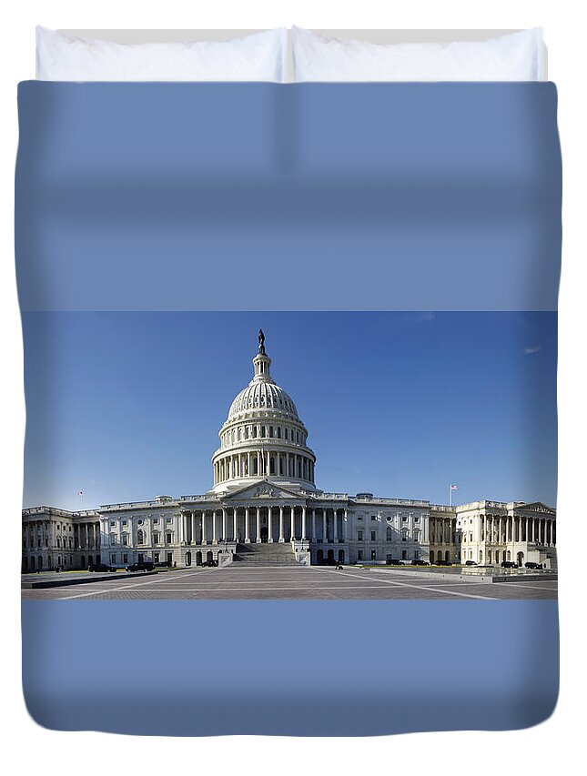 Kg Duvet Cover featuring the photograph US Capitol Panorama by KG Thienemann