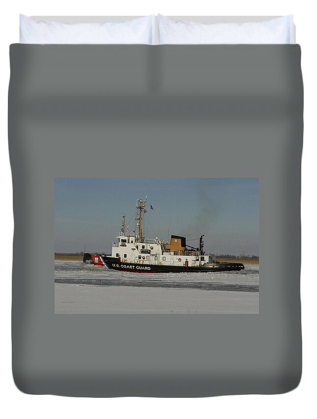 Coast Guard Duvet Cover featuring the photograph US Coast Guard by Suanne Forster