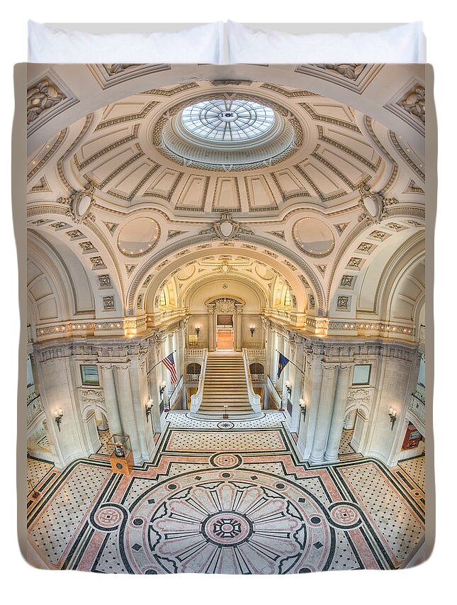 Clarence Holmes Duvet Cover featuring the photograph US Naval Academy Bancroft Hall III by Clarence Holmes