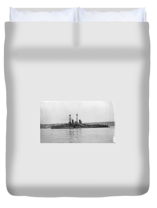 1910 Duvet Cover featuring the photograph Uss Michigan, C1910 by Granger