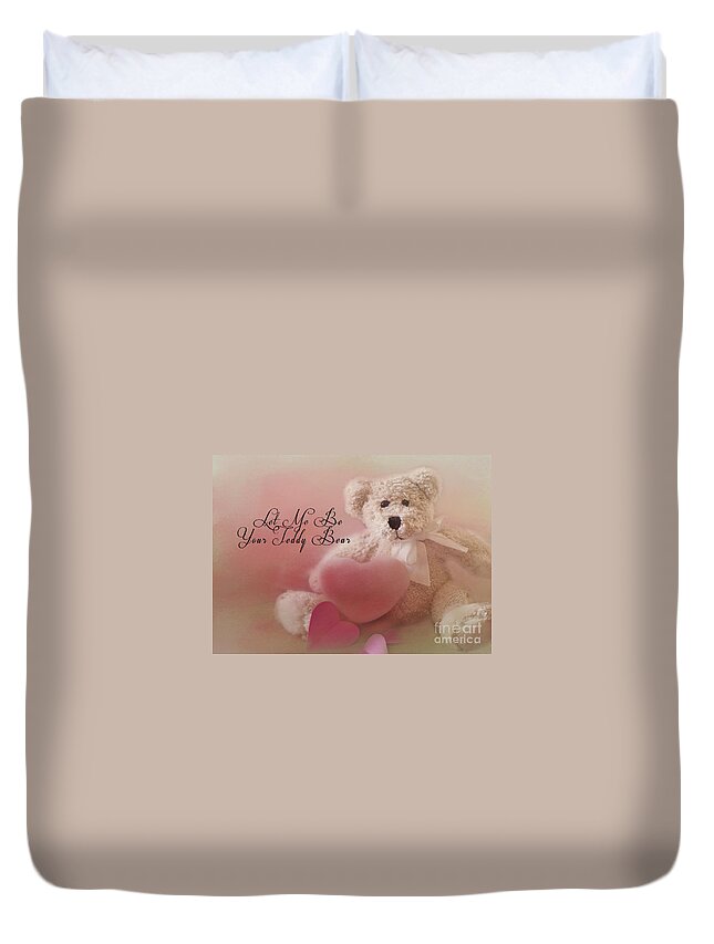 Valentine Duvet Cover featuring the photograph Valentine Bear 2 by Pam Holdsworth