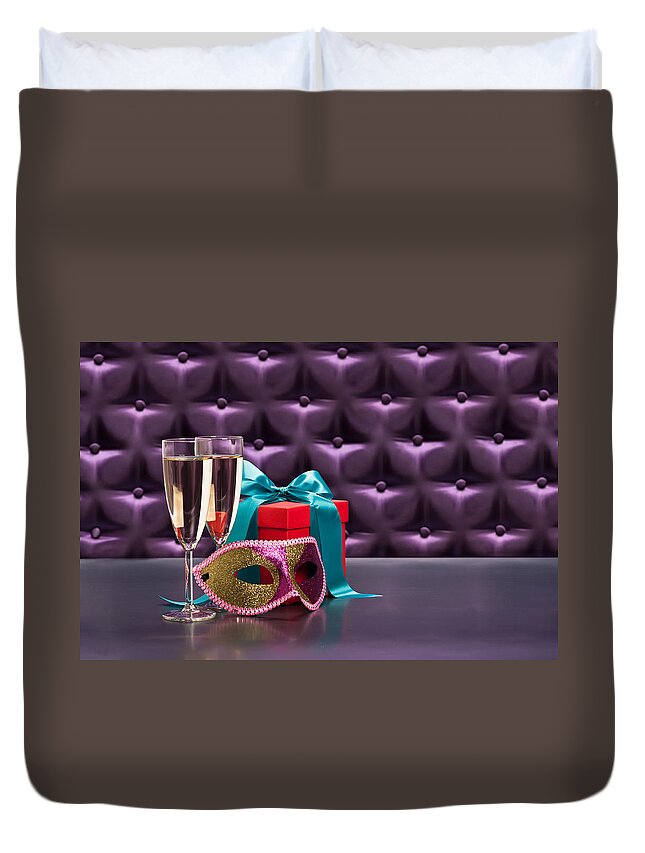 Carnival Duvet Cover featuring the photograph Valentine's Day Mardi Gras by U Schade