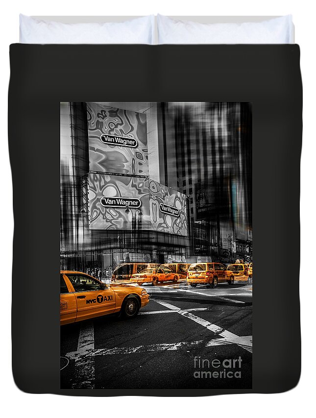 Nyc Duvet Cover featuring the photograph Van Wagner - Colorkey by Hannes Cmarits