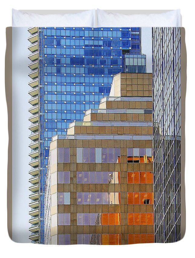 Architecture Duvet Cover featuring the photograph Vancouver Reflections No 1 by Ben and Raisa Gertsberg