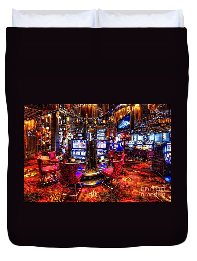 Art Duvet Cover featuring the photograph Vegas Slot Machines 2.0 by Yhun Suarez