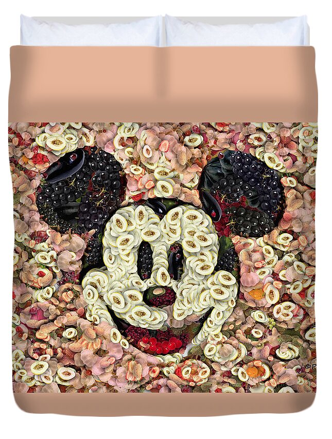 Art Duvet Cover featuring the digital art Veggie Mickey Mouse by Paulette B Wright